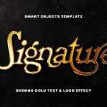 Free Shining Gold Logo Text Effect Mockup PSD