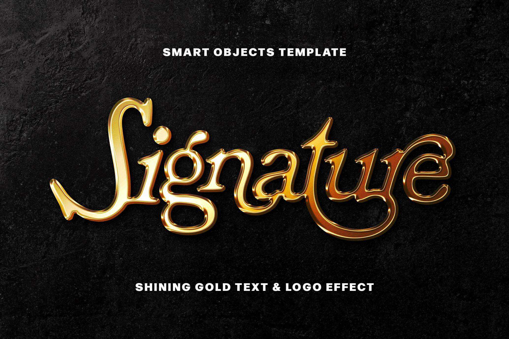 Free Shining Gold Logo Text Effect Mockup PSD