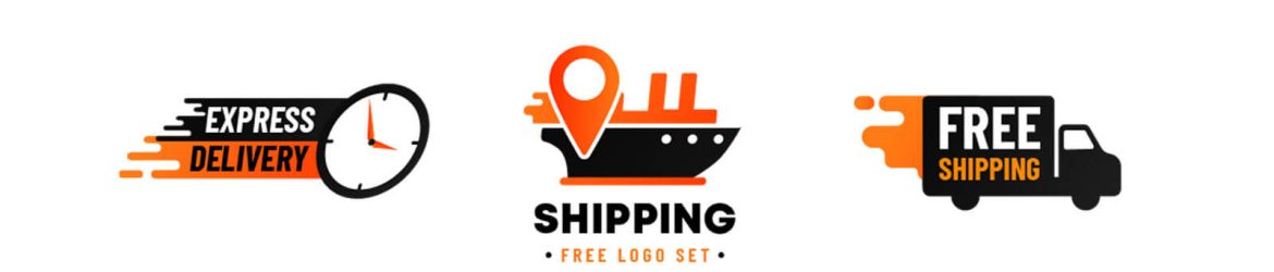 Free Shipping Company Business Logo Set Designs (PSD, AI, EPS, PNG) files