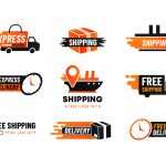 Free Shipping Company Business Logo Set Designs (PSD, AI, EPS, PNG) files