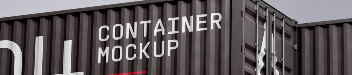 Free Shipping Containers Mockup PSD