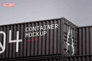 Free Shipping Containers Mockup PSD