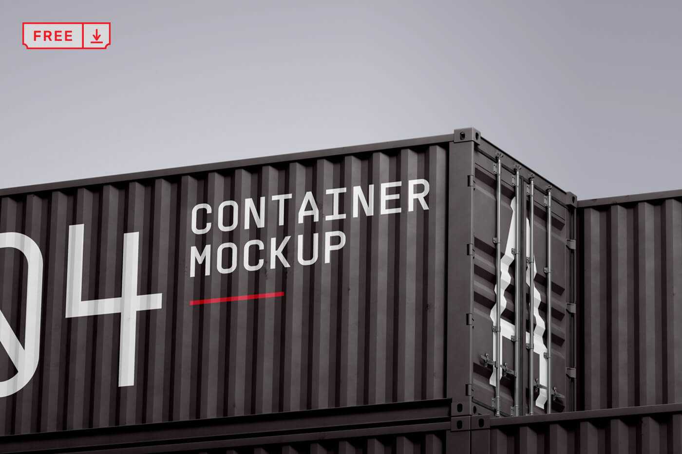 Free Shipping Containers Mockup PSD