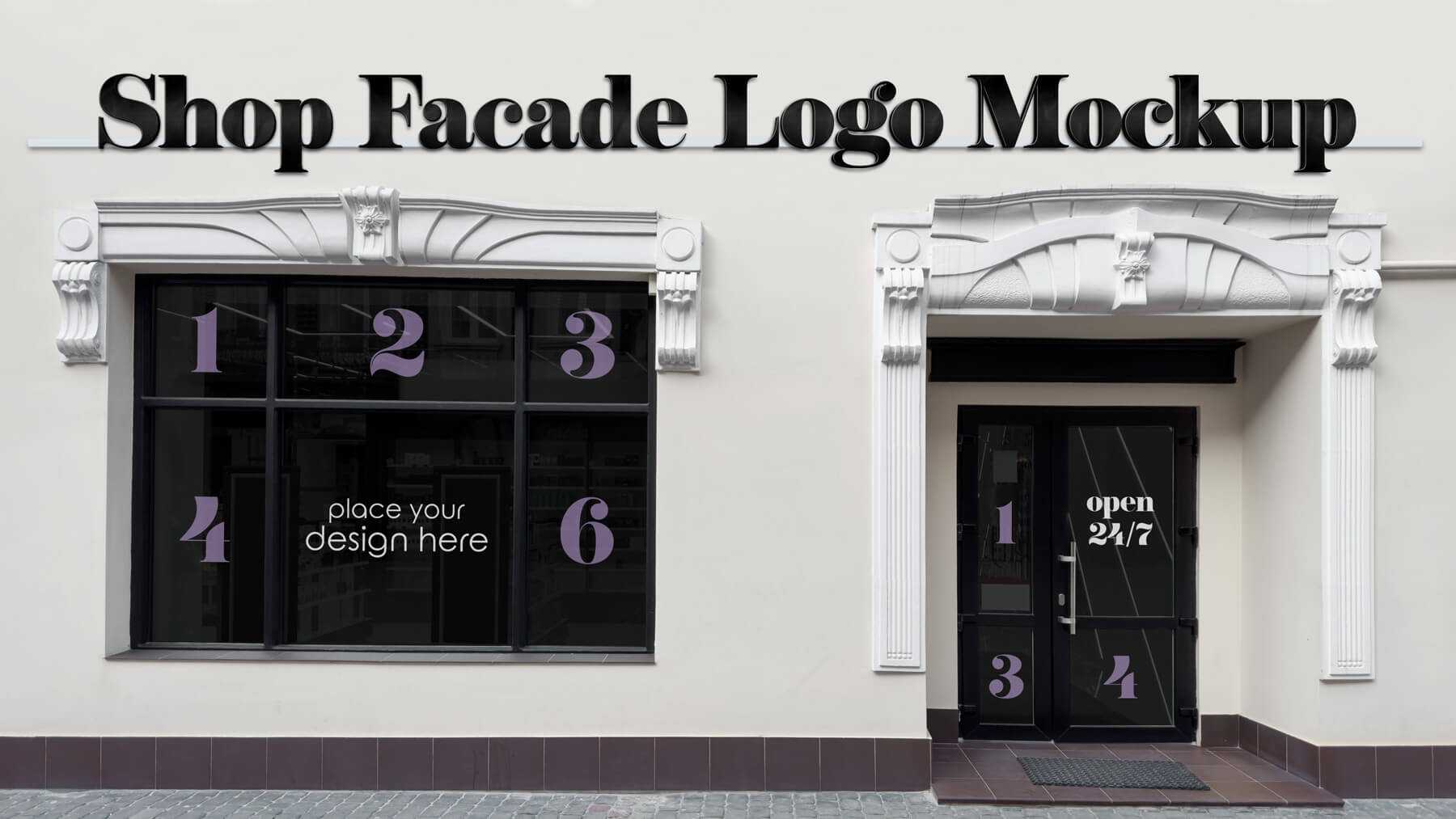 Free Shop Facade Logo and Glass Sticker Mockup PSD – Free PSD Download Free Shop Facade Logo and Glass Sticker Mockup PSD