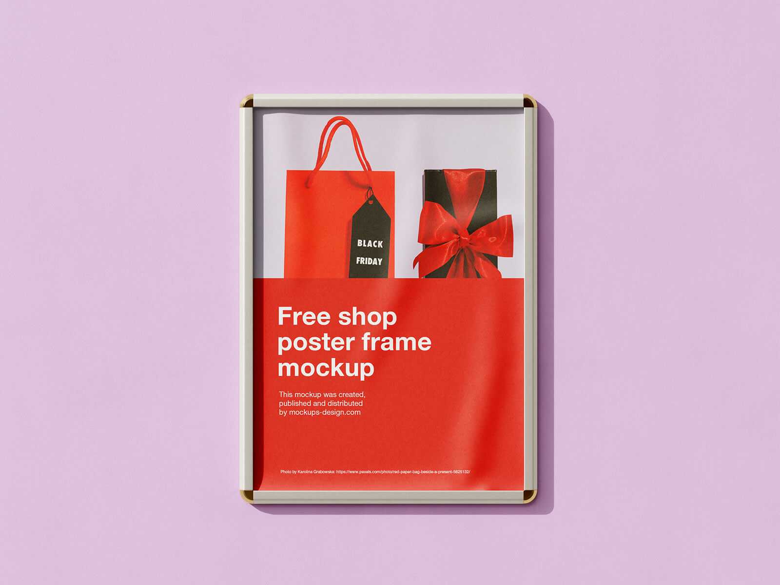 Free Shop Indoor Wall Poster Frame Mockup 3 PSD files