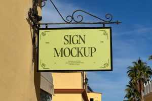 Free Shop Sign Mockup