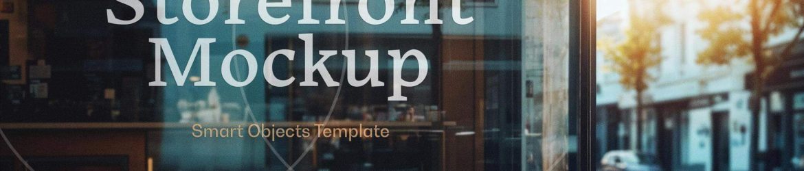 Free Shop Window Logo Mockup PSD Set Free Shop Window Logo Mockup PSD Set