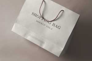 Free Shopping Paper Bag PSD Mockup Vol-6
