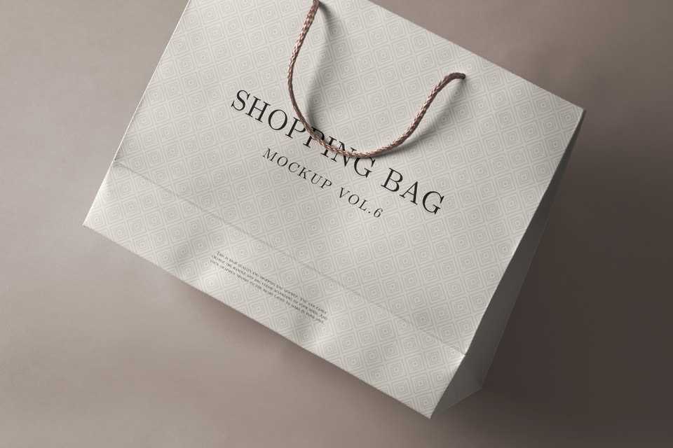 Free Shopping Paper Bag PSD Mockup Vol-6