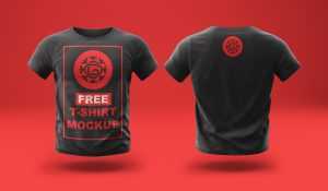 Free Short Sleeve Front & Back T-shirt Mockup PSD