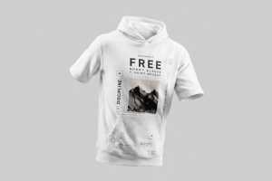Free Short Sleeve Hoodie Mockup