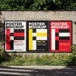 Free Side-By-Side Framed Street Posters On Wall Mockup PSD