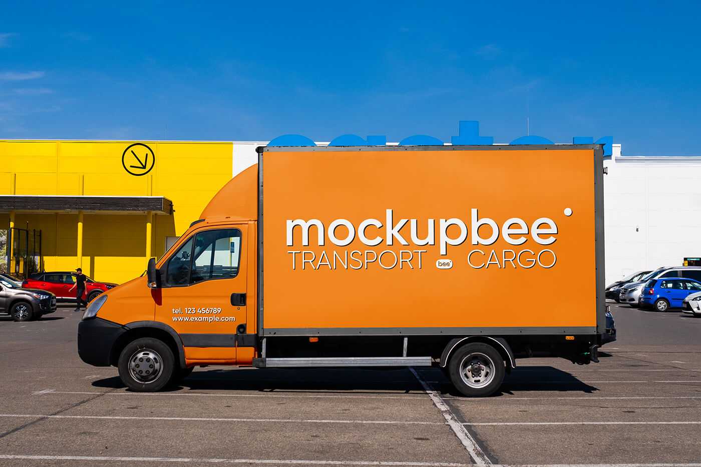 Free Side view of Delivery Cargo Truck PSD Mockup – Free PSD Download Free Side view of Delivery Cargo Truck PSD Mockup
