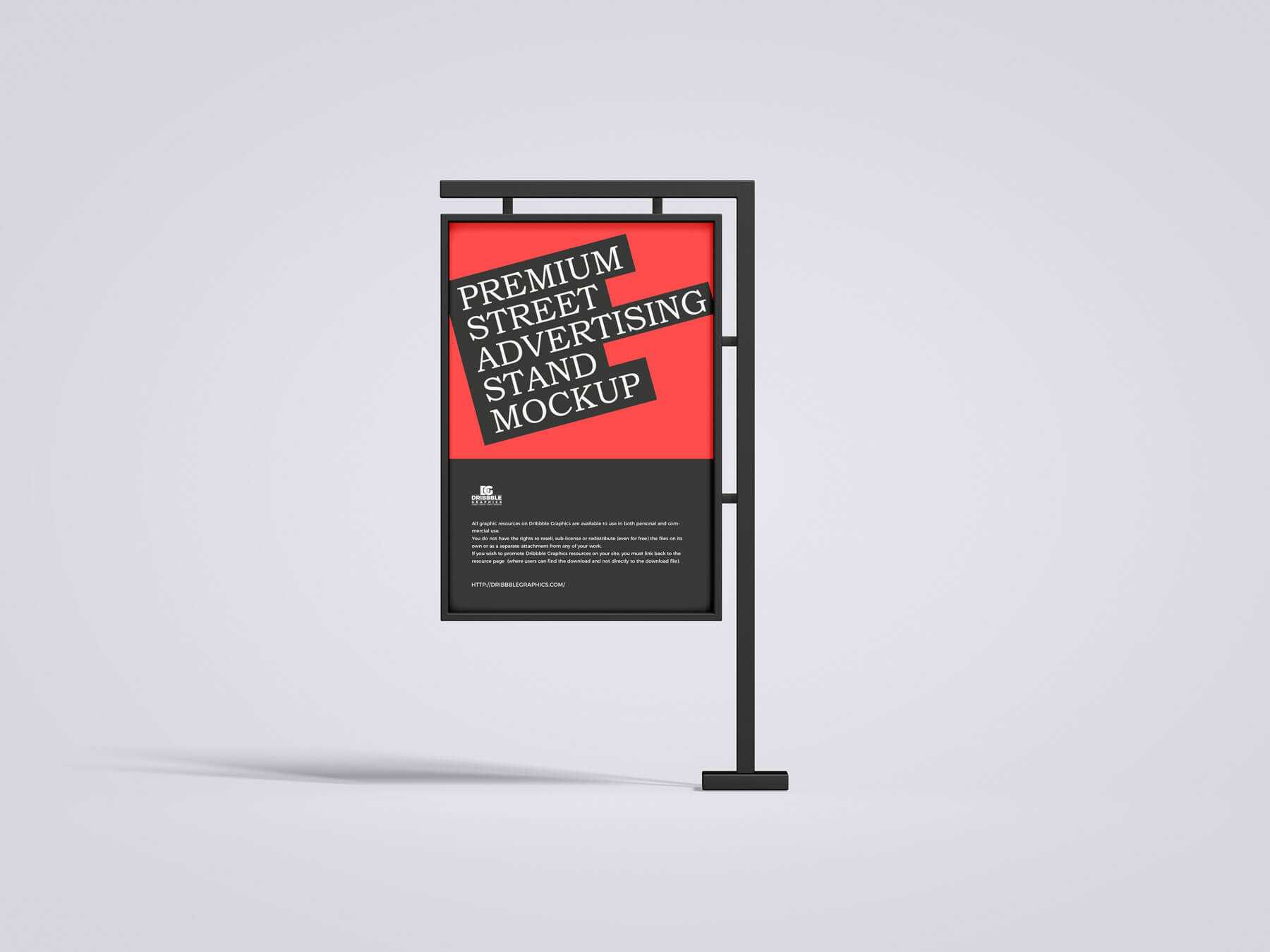 Free Sideways Street Advertising Stand Frame Board Mockup PSD