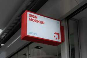 Free Sign attached to Elevation Mockup