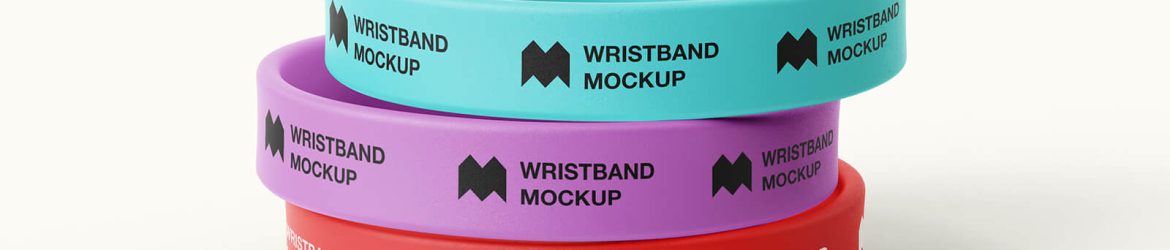 Free Silicone Wristbands Mockup 6 PSD set PSD