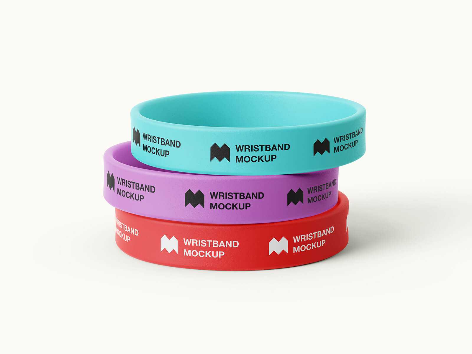 Free Silicone Wristbands Mockup 6 PSD set PSD