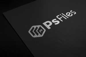 Free Silver Foil Logo Printed on Black Paper PSD Mockup