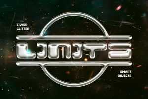 Free Silver Glitter Chrome Text Effect PSD