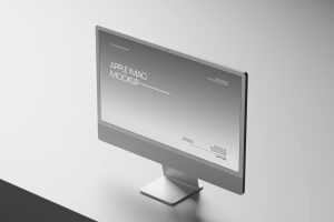 Free Silver iMac Mockup PSD - Free PSD Mockups
