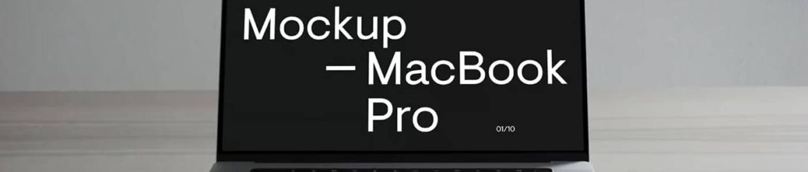 Free Silver MacBook Pro Mockup PSD on Desk Free PSD
