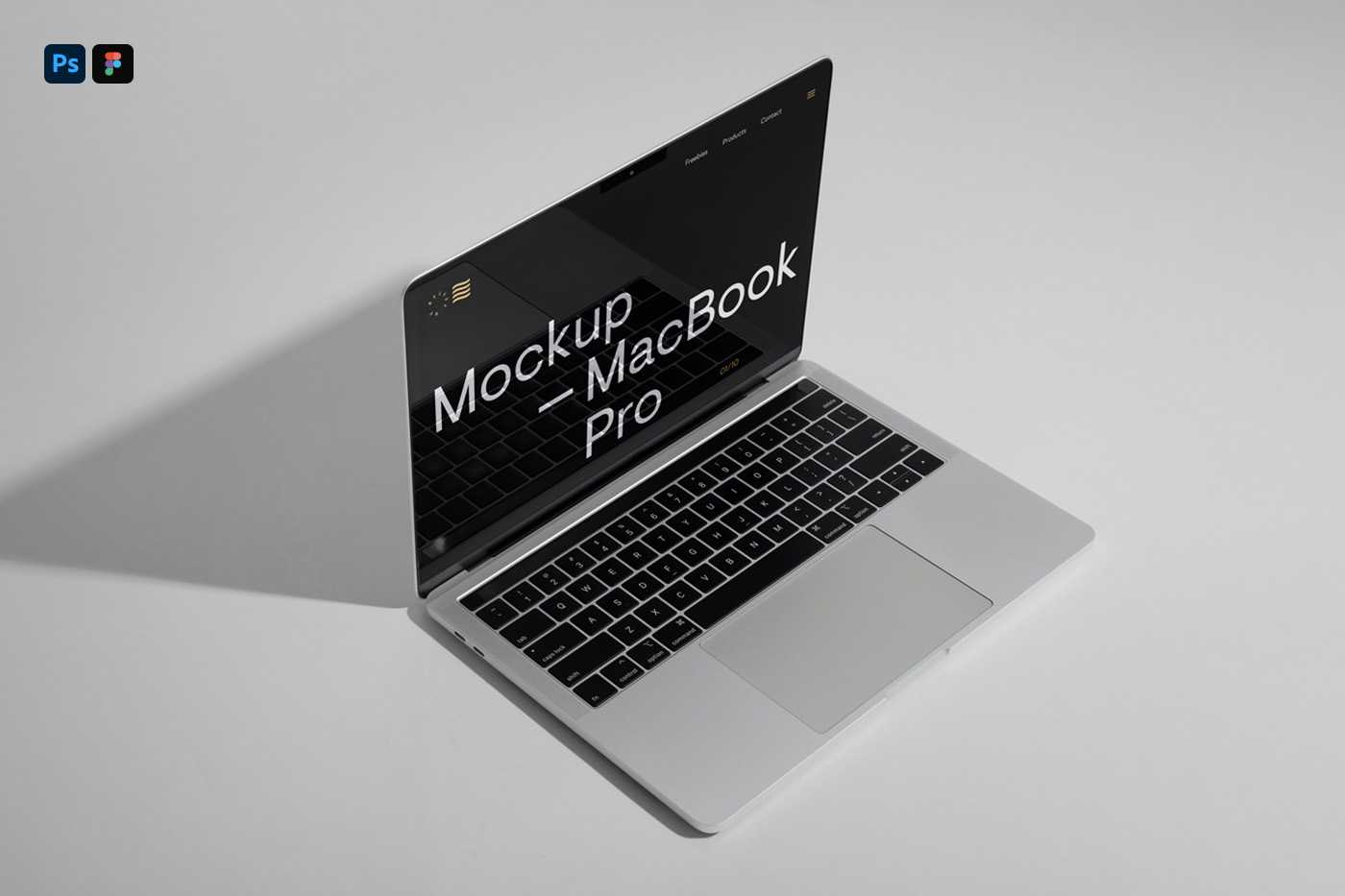 Free Silver MacBook Pro Mockup
