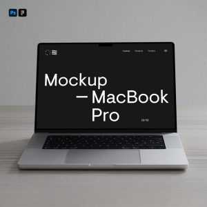Free Silver MacBook Pro on Desk Mockup