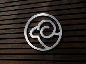 Free Silver Sign Logo Mockup PSD