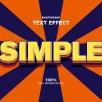 Free Simple 3D style Photoshop Text Effect PSD