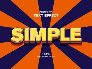 Free Simple 3D style Photoshop Text Effect PSD