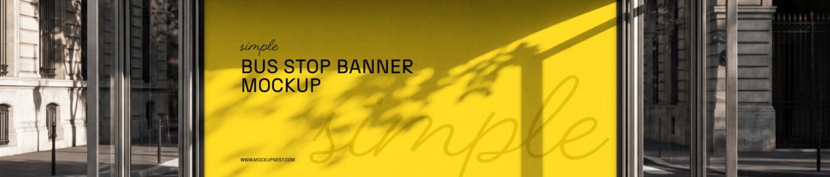 Free Simple Bus Stop Banner Mockup