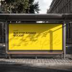 Free Simple Bus Stop Banner Mockup - Free PSD Download Free Simple Bus Stop Banner Mockup