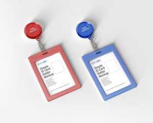 Free Simple ID Card Holder Mockup PSD