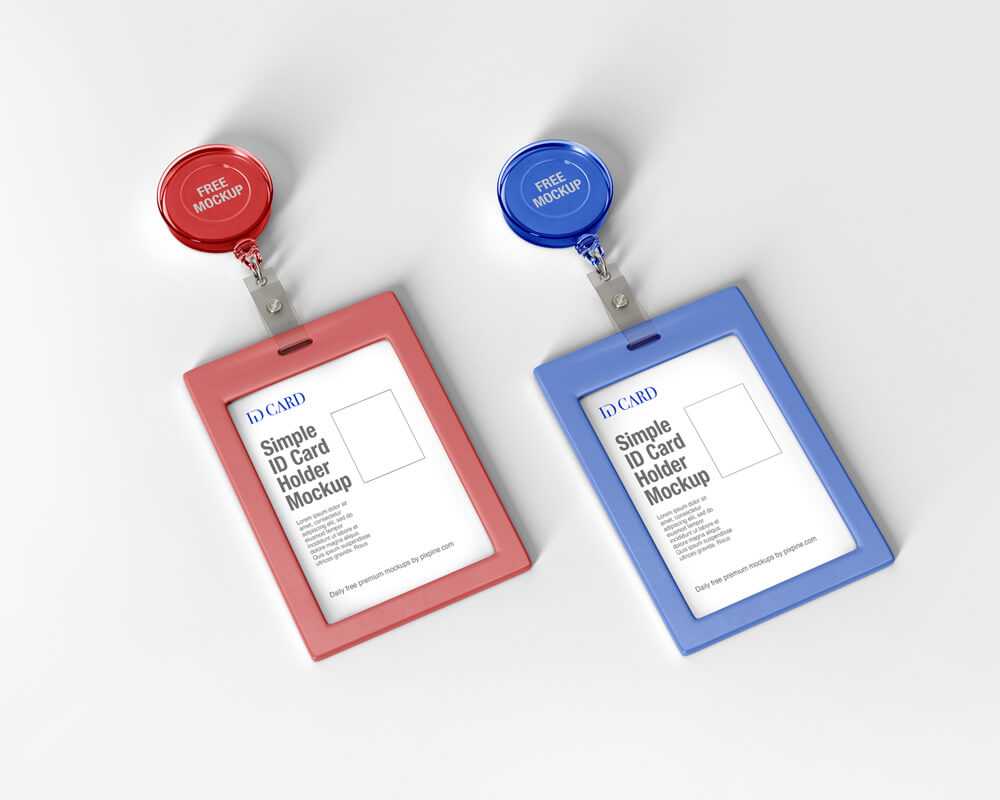 Free Simple ID Card Holder Mockup PSD