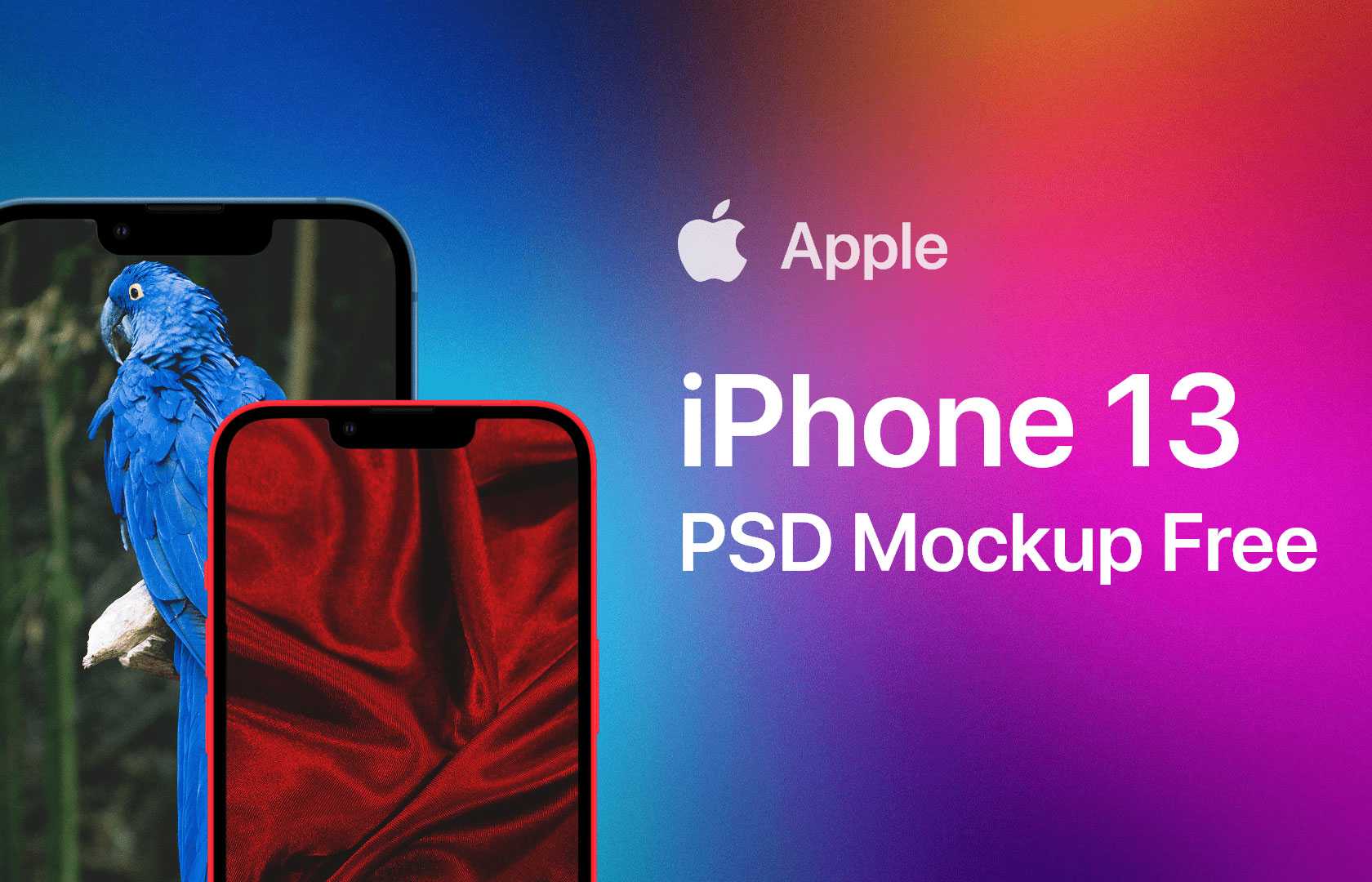 Free Simple iPhone 13 Mock-up PSD