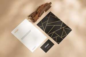 Free Simple Letterhead and Business Card Mockup PSD