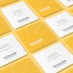 Free Simple Square Business Card Mockup