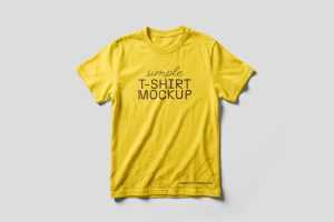 Free Simple T-Shirt Mockup On Floor