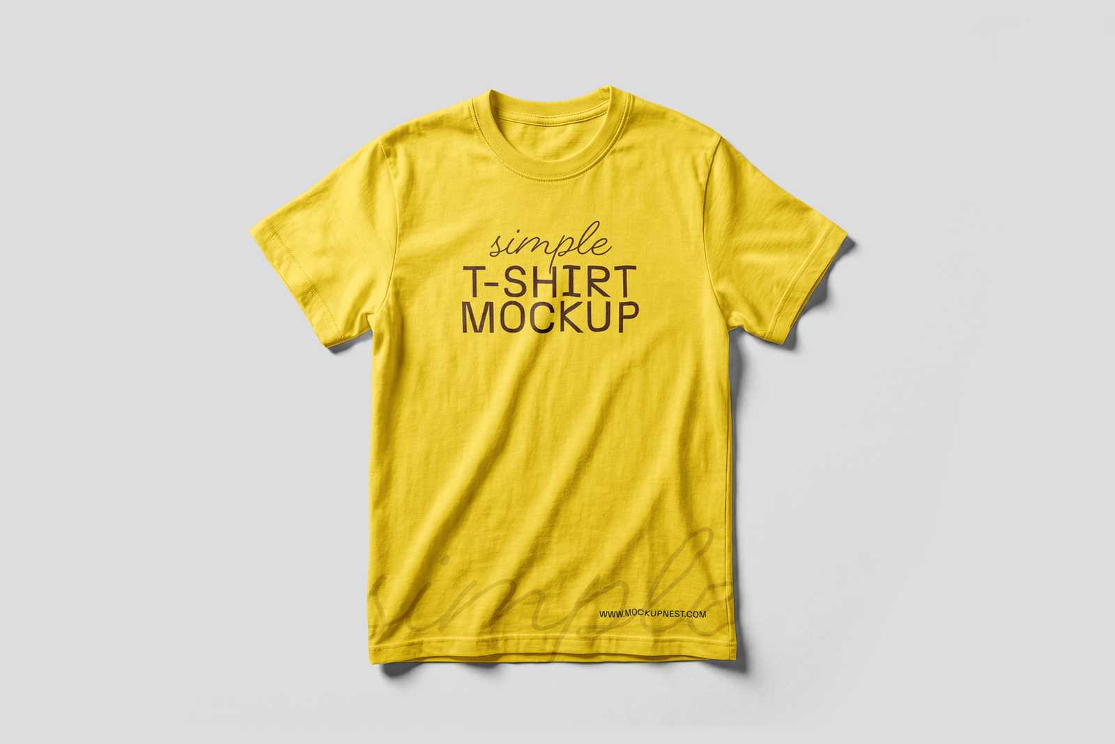 Free Simple T-Shirt Mockup On Floor
