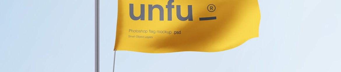 Free Simple Waving Flag Mockup