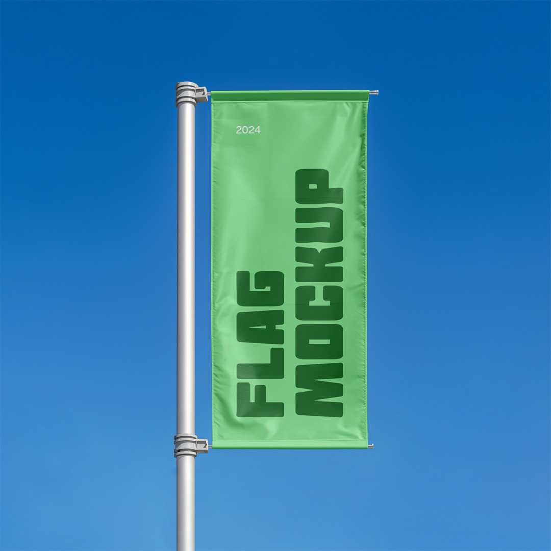 Free Single Flag Mockup