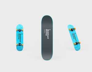 Free Skateboard Mockup 3 PSD Set HQ