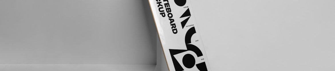 Free Skateboard on Boxes Mockup