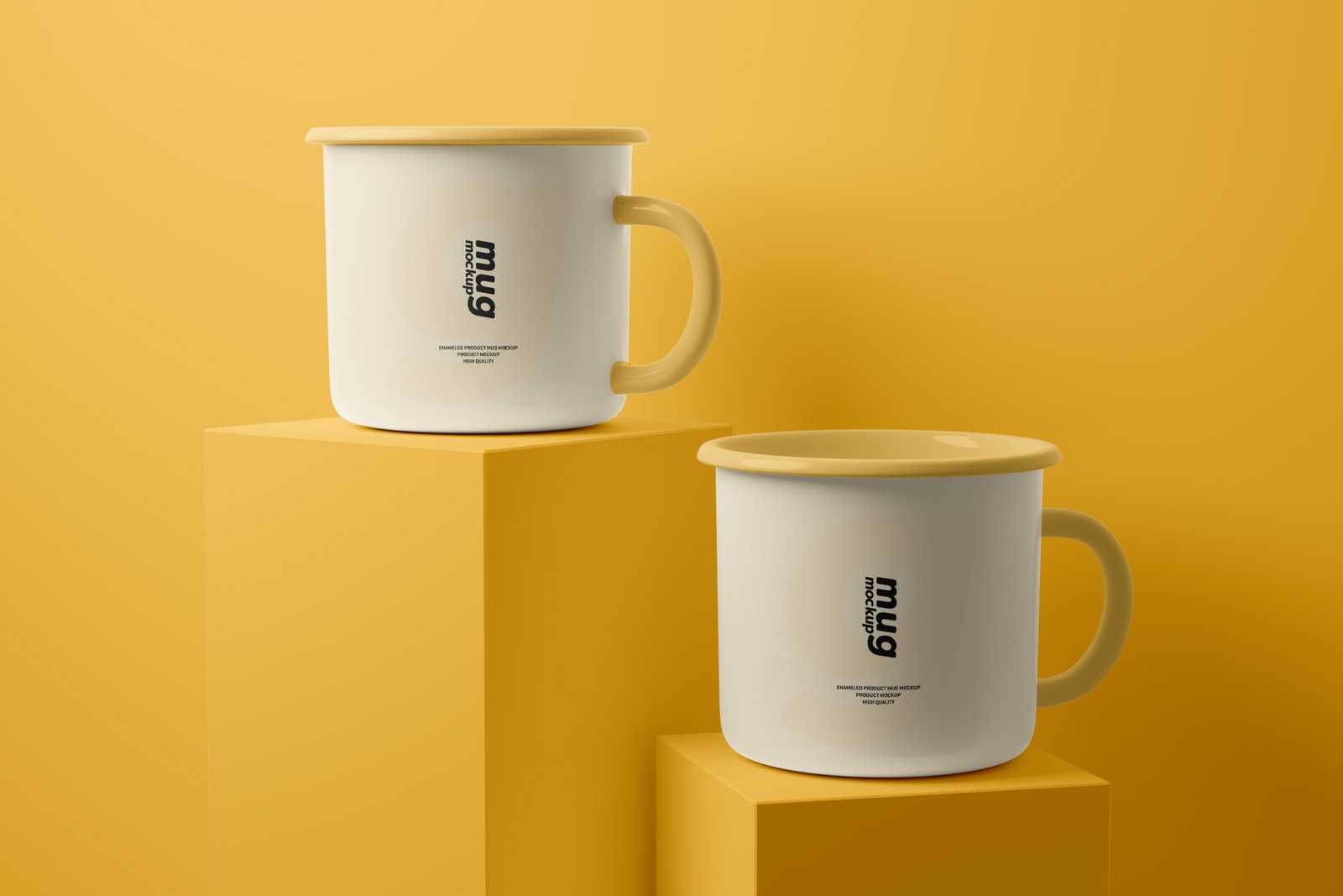 Free Sleek Enamel Mug Mockup