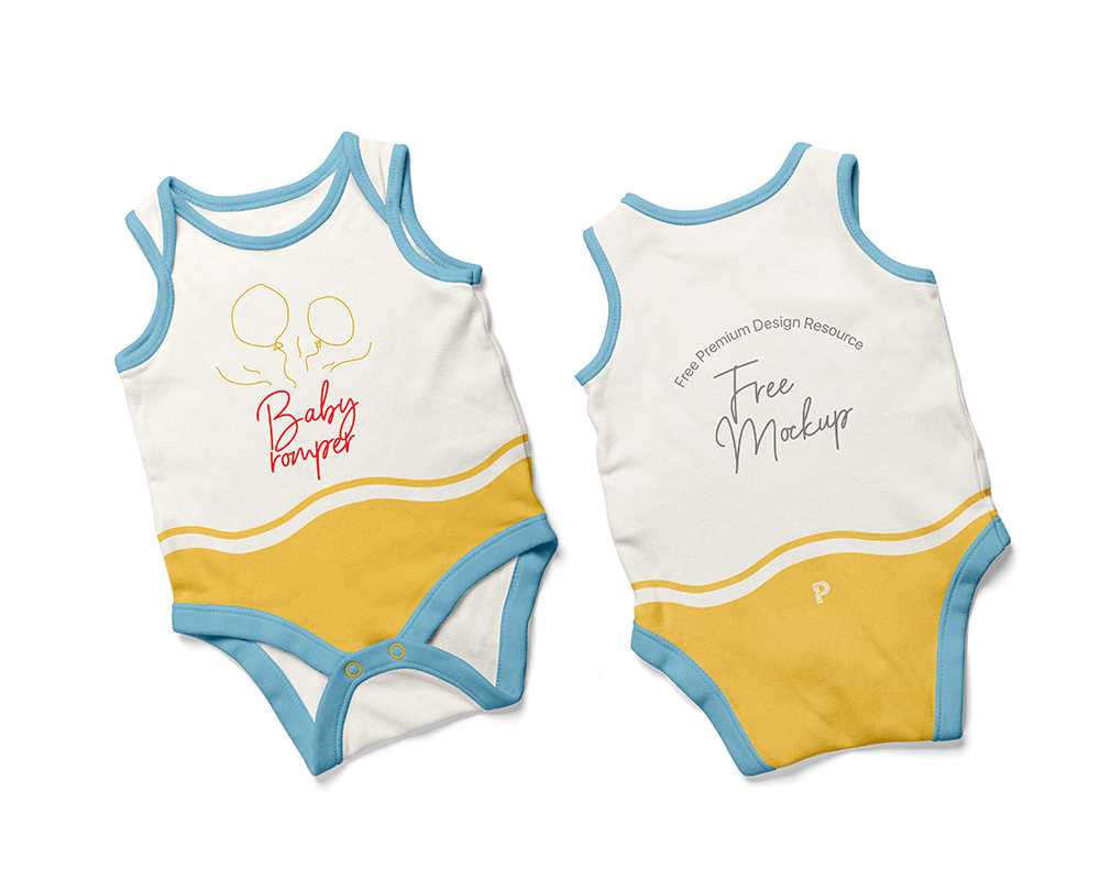 Free Sleeveless Baby Romper Mockup - Best Free Mockups | PsFiles