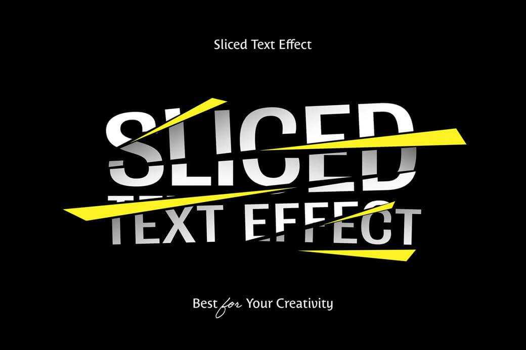 Free Sliced Photoshop Text Effect PSD