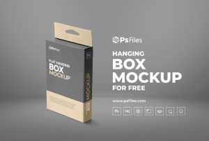 Free Slim Hanging Box Packaging Mockup PSD for Free