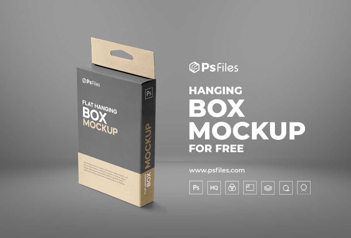 Free Slim Hanging Box Packaging Mockup PSD for Free