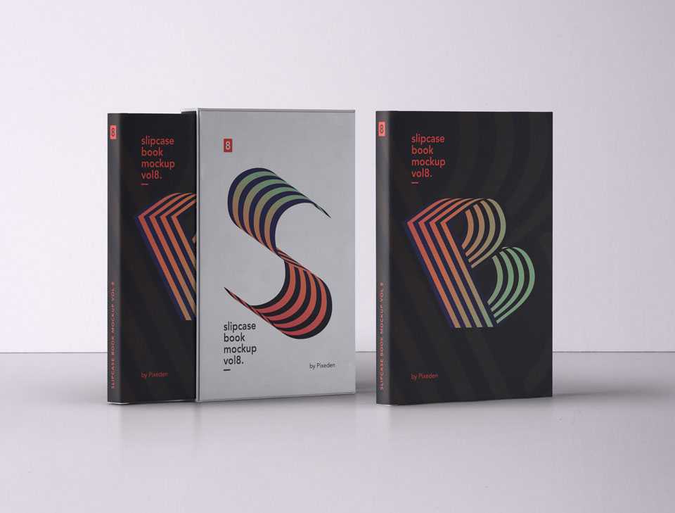 Free Slipcase Book Mockup PSD Vol8