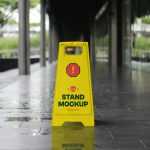 Free Slippery Sign Mockup